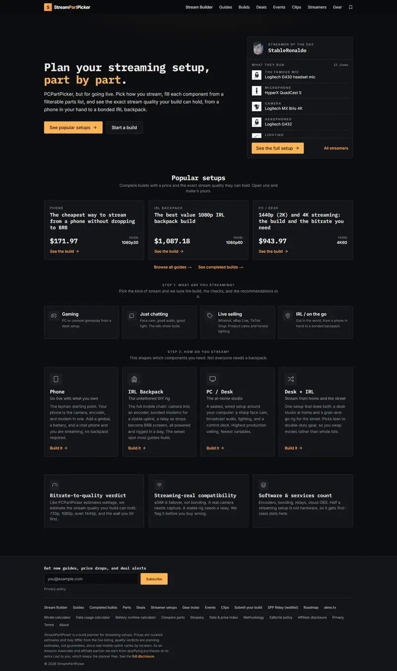 StreamPartPicker